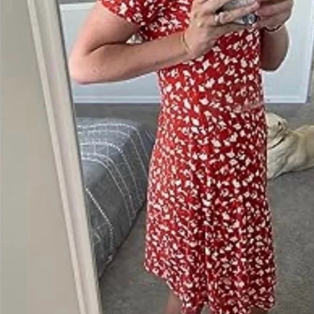 Floral Red Dress